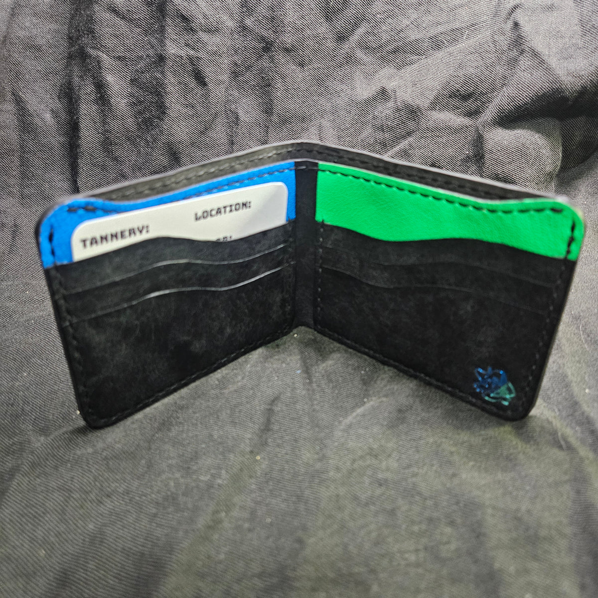 Neon Green and Blue Stripes Deluxe Bifold