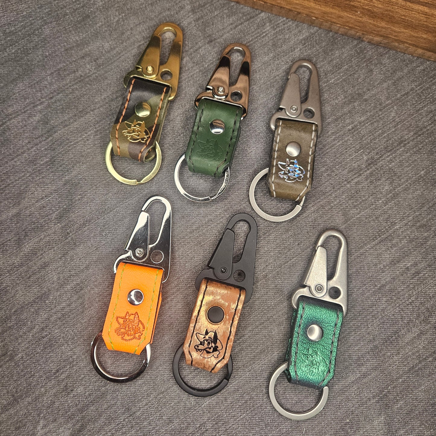 Assorted Leather Snap Keychains Lot 69