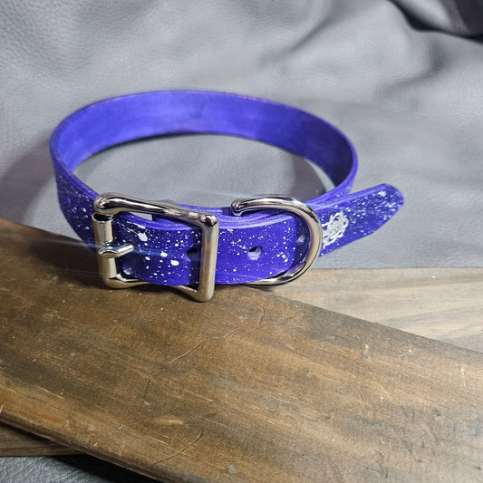 Purple & White Splatter Pup Collar