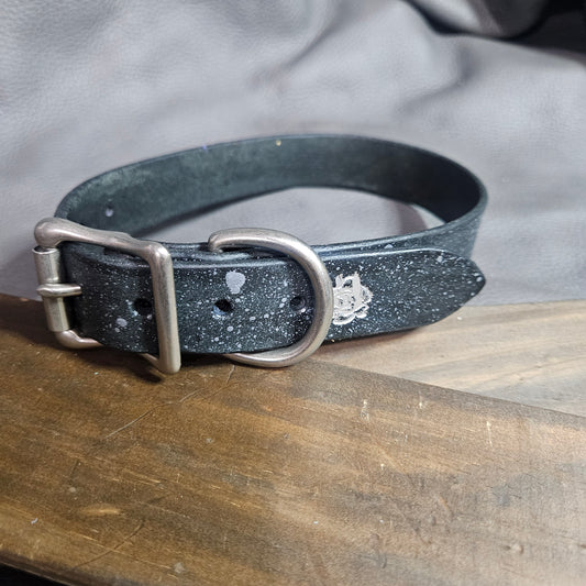 Black & Metallic Splatter Pup Collar