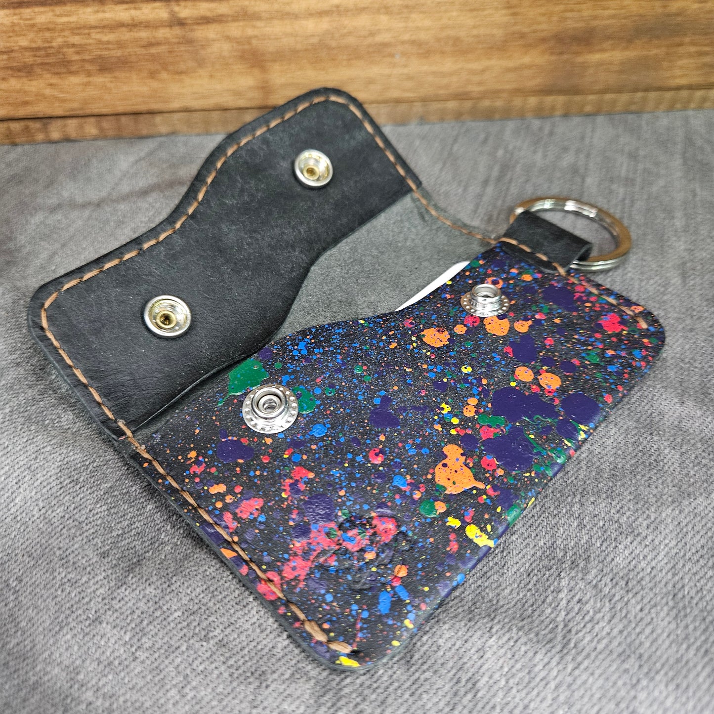 Rainbow Splosion Keychain Wallet