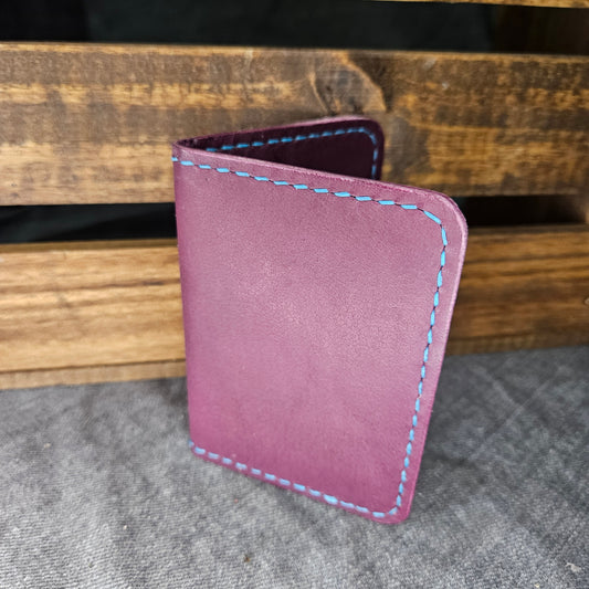Purple w/ Teal Stitching Mini Bifold