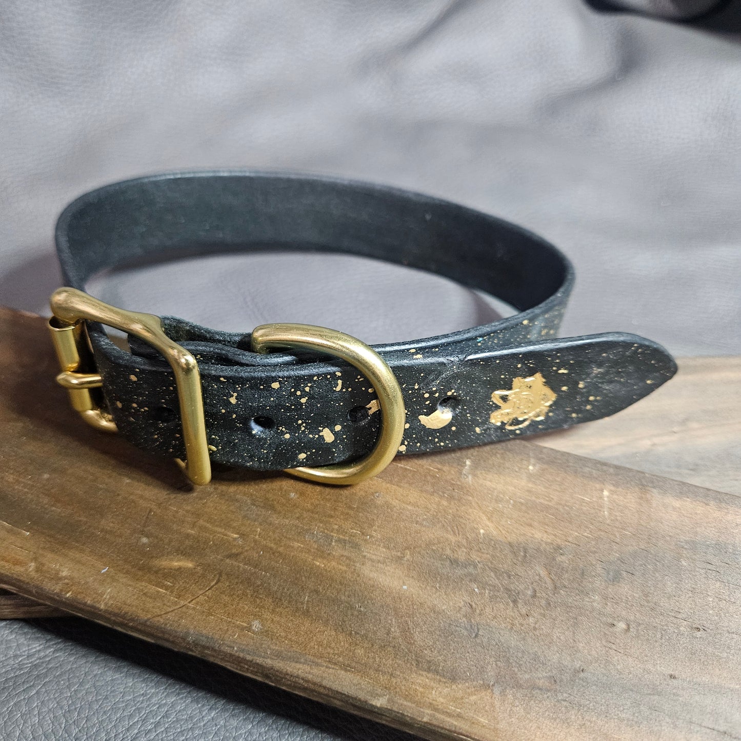 Black & Gold Splatter Pup Collar
