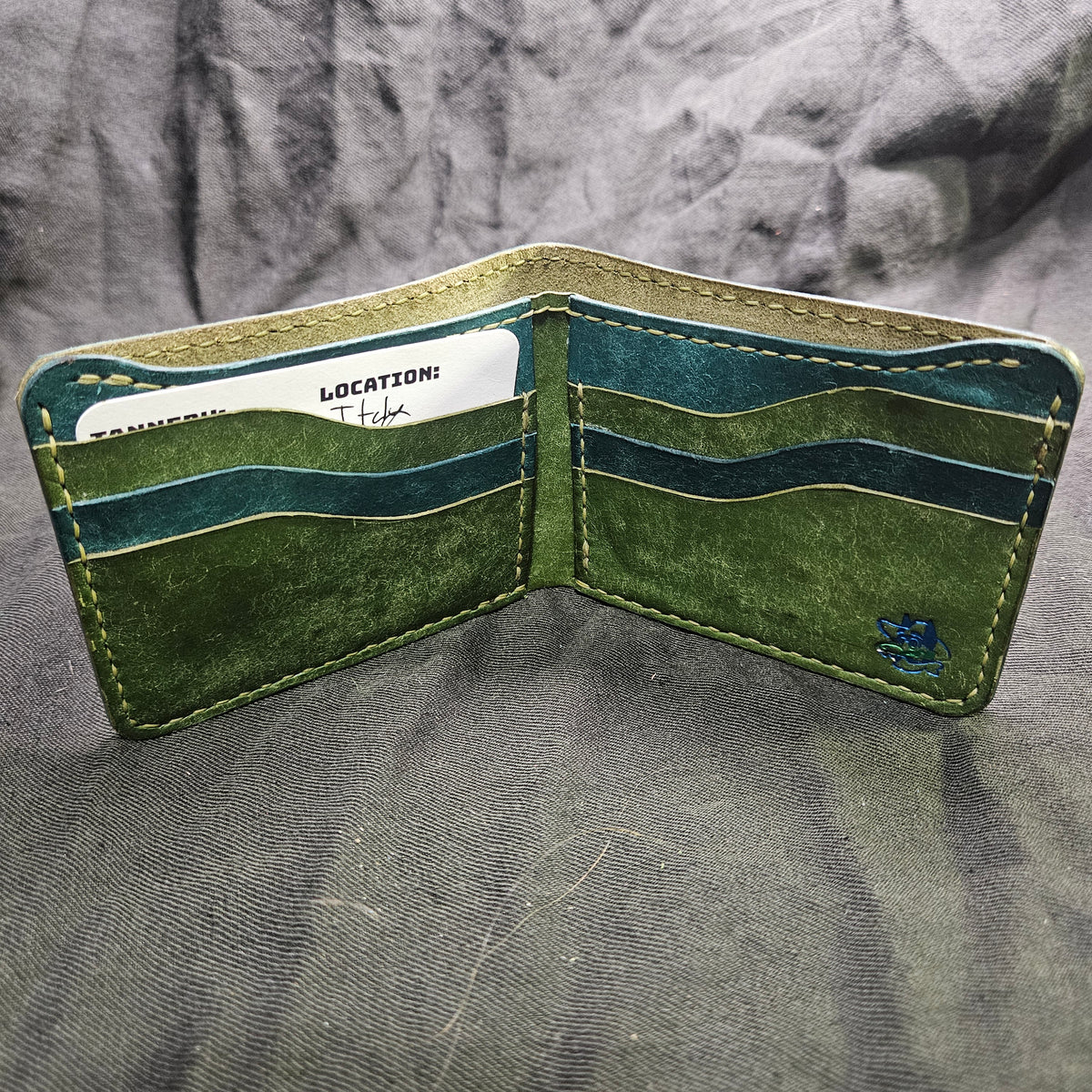 Sapphire & Olive Stripe Deluxe Bifold