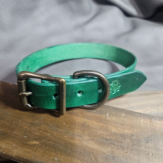 Green w/ Antique Brass Pup Collar
