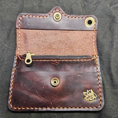 Brown w/ Tan Stitching Biker Wallet