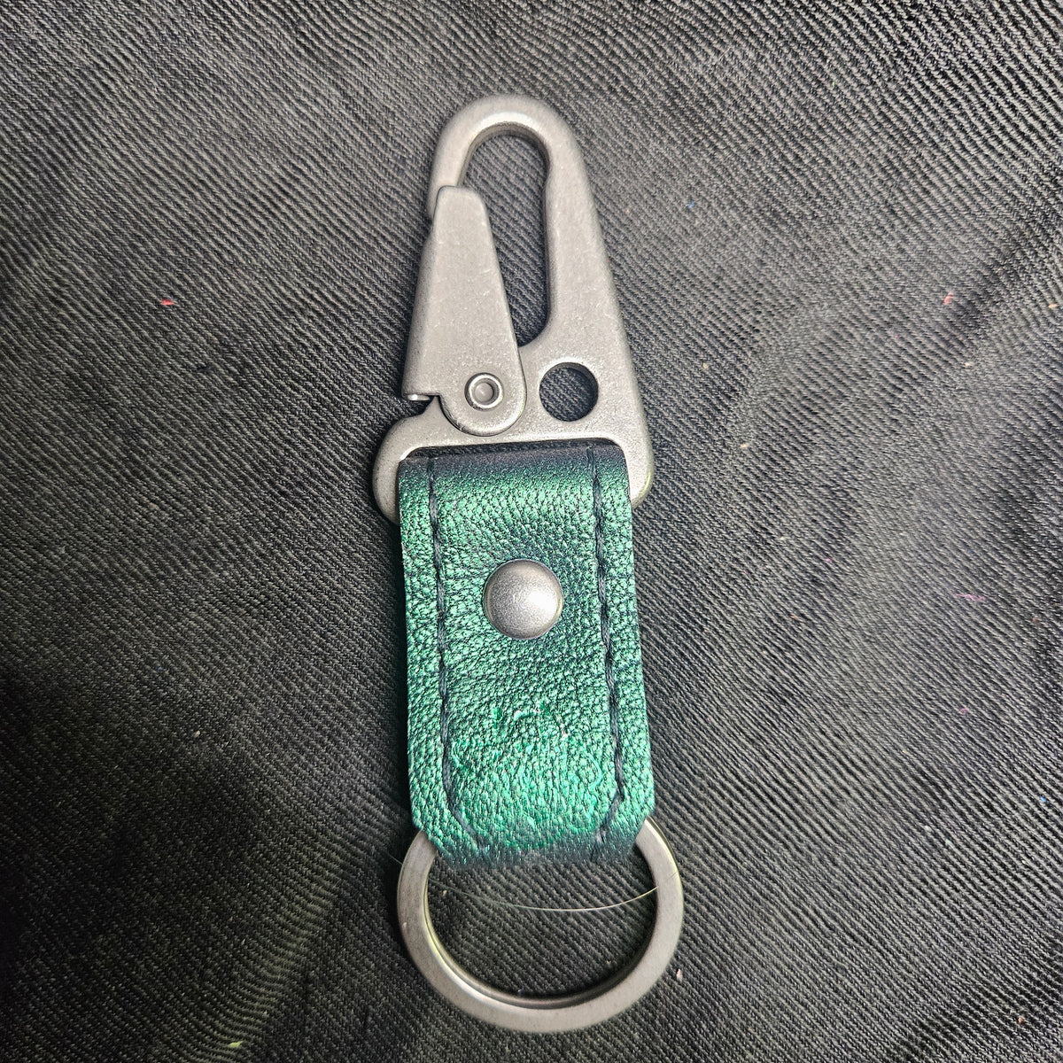 Green Shimmer w/ Matte Nickel Snap Keychain