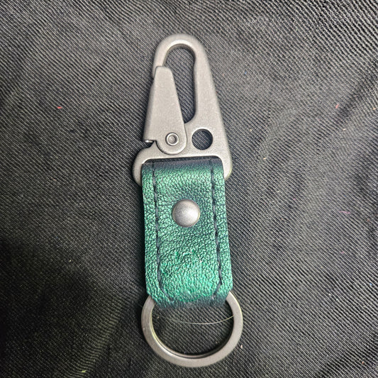 Green Shimmer w/ Matte Nickel Snap Keychain