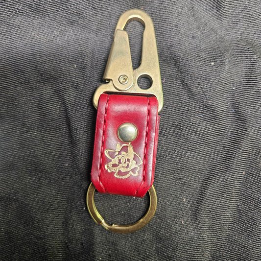 Red w/ Brass Snap Keychain