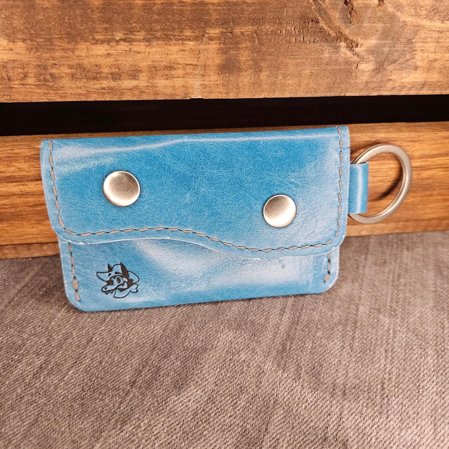 Gaucho Oil Cyan Keychain Wallet