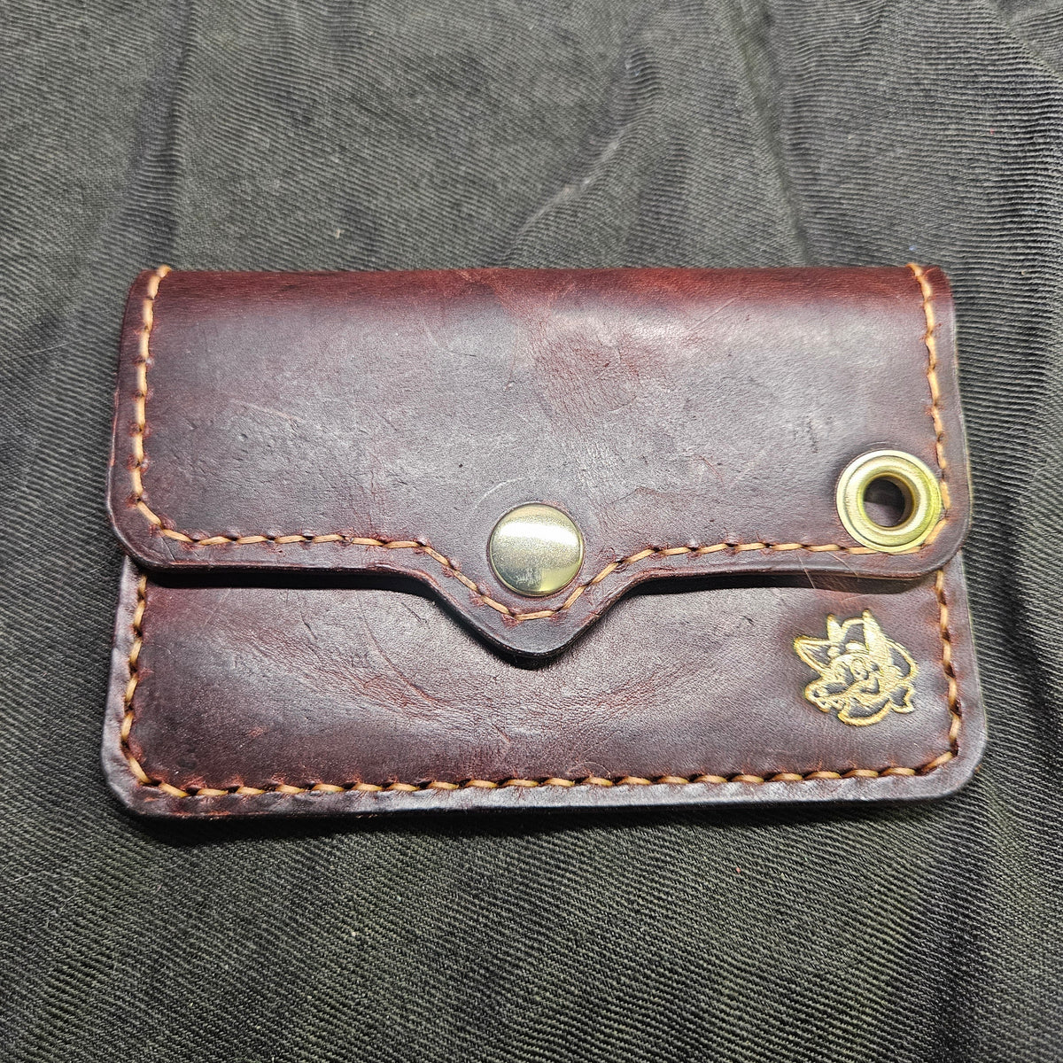 Brown w/ Tan Stitching Biker Wallet