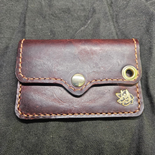 Brown w/ Tan Stitching Biker Wallet