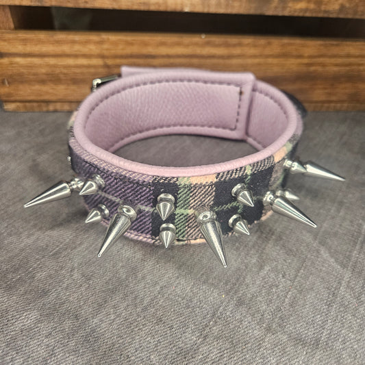 Purple Flannel w/ Spikes Collar